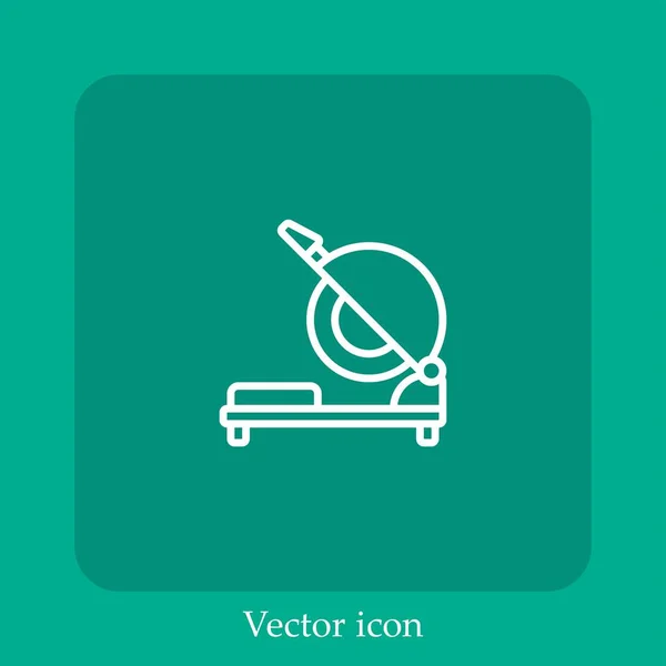 Chop Saw Vector Icon Linear Icon Line Editable Stroke — Vector de stock