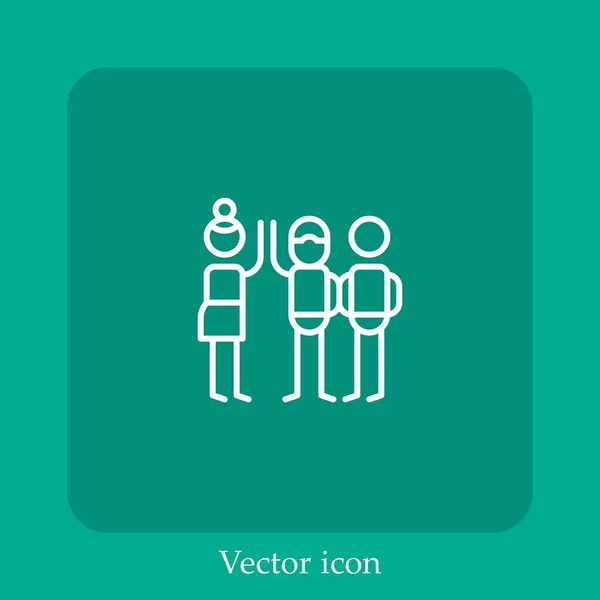 Ícone Vetorial Extroversão Linear Icon Line Com Curso Editável — Vetor de Stock