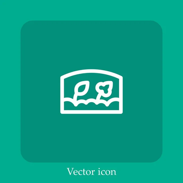 Ícone Vetor Jardinagem Linear Icon Line Com Curso Editável — Vetor de Stock