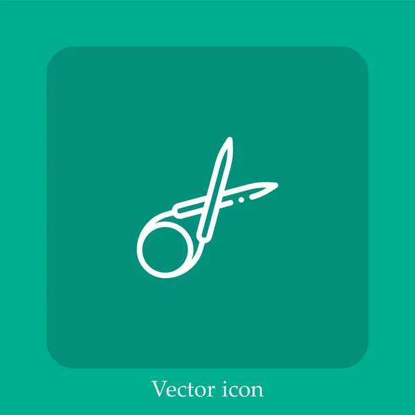 Ícone Vetor Agulhas Linear Icon Line Com Curso Editável — Vetor de Stock