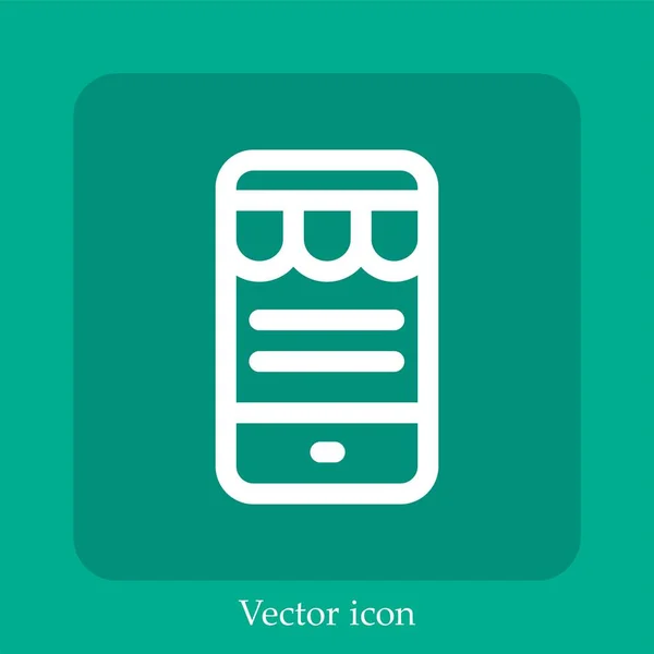 Ícone Vetor Smartphone Linear Icon Line Com Curso Editável — Vetor de Stock