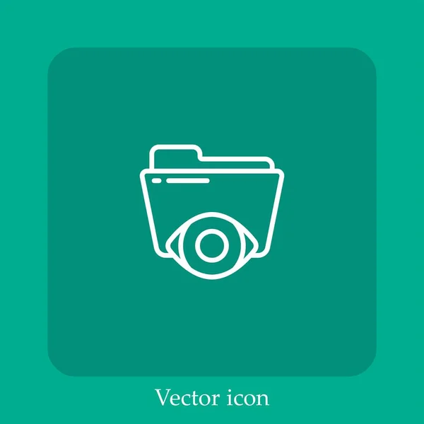 Augenvektorsymbol Lineare Icon Line Mit Editierbarem Strich — Stockvektor