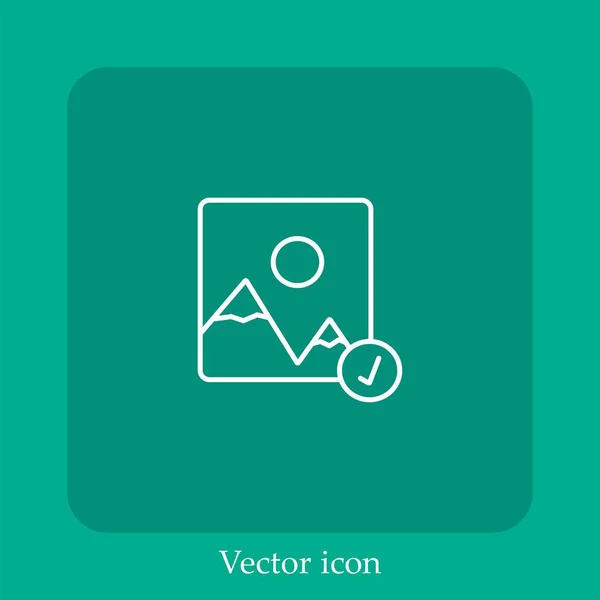 Image Vector Icon Linear Icon Line Editable Stroke — Stock Vector