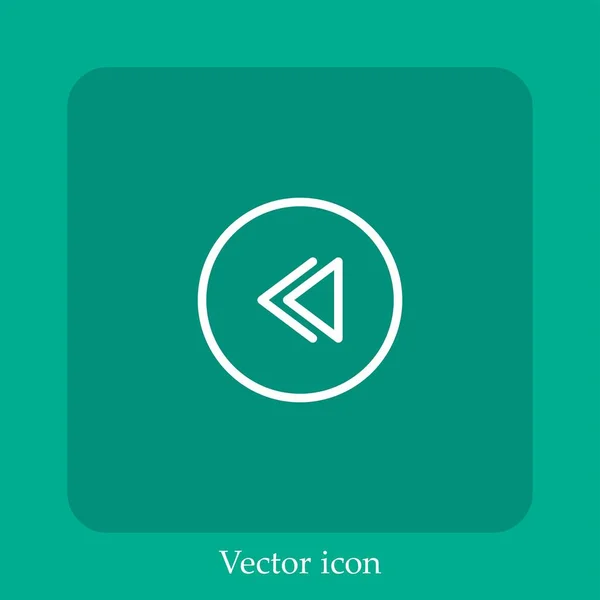 Icône Vectorielle Vers Arrière Icône Linéaire Ligne Avec Course Modifiable — Image vectorielle