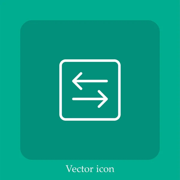 Icône Vectorielle Transfert Icône Linéaire Ligne Avec Course Modifiable — Image vectorielle