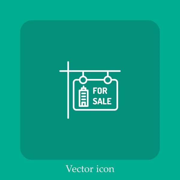 Para Venta Icono Vectorial Icon Line Lineal Con Carrera Editable — Vector de stock