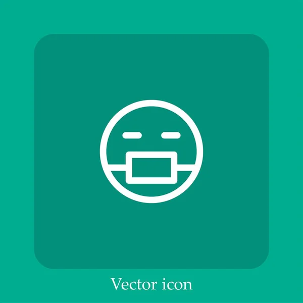 Sick Vector Icon Lineare Icon Line Mit Editierbarem Strich — Stockvektor