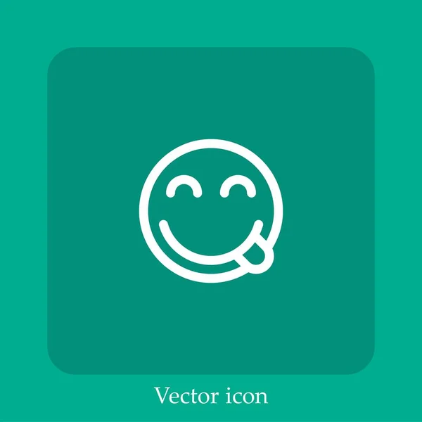 Tongue Vector Icon Linear Icon Line Editable Stroke — Stock Vector