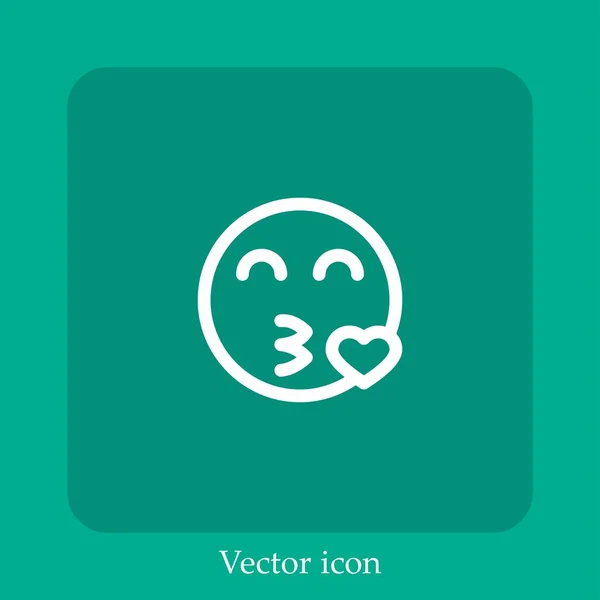 Kuss Vektor Symbol Lineare Icon Line Mit Editierbarem Strich — Stockvektor