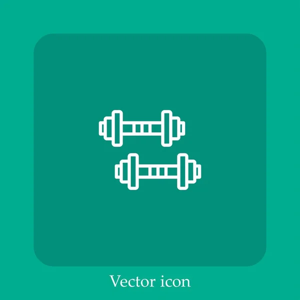 Dumbbells Vector Icon Linear Icon Line Editable Stroke — Vector de stock