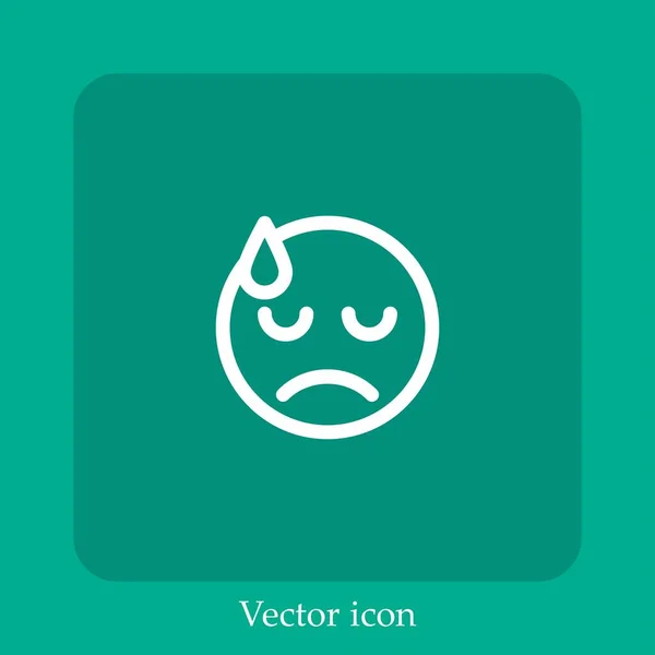 Dissapointment Vektor Icon Lineare Icon Line Mit Editierbarem Strich — Stockvektor