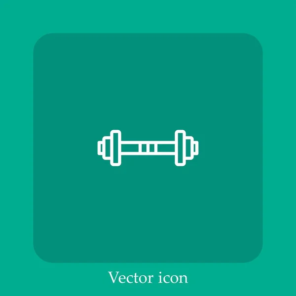 Ícone Vetor Dumbbell Linear Icon Line Com Curso Editável — Vetor de Stock