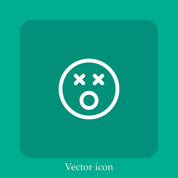 Ícone Vetor Morto Linear Icon Line Com Curso Editável — Vetor de Stock