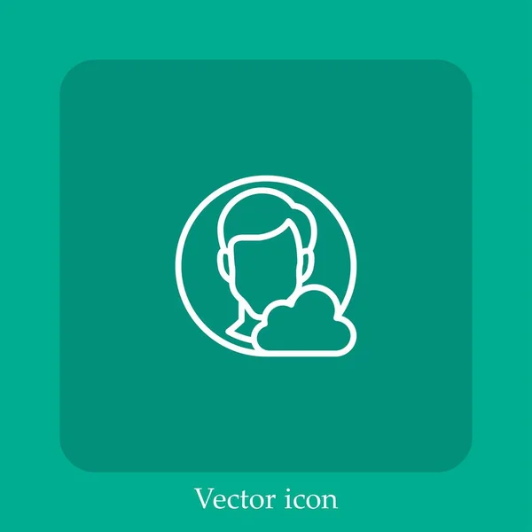 Icona Vettoriale Avatar Icon Line Lineare Con Tratto Modificabile — Vettoriale Stock