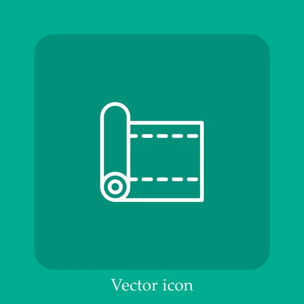 Ioga Mat Vetor Ícone Linear Icon Line Com Curso Editável — Vetor de Stock