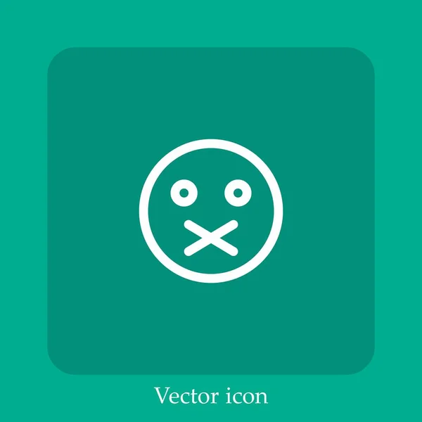 Ícone Vetorial Silenciado Linear Icon Line Com Curso Editável — Vetor de Stock