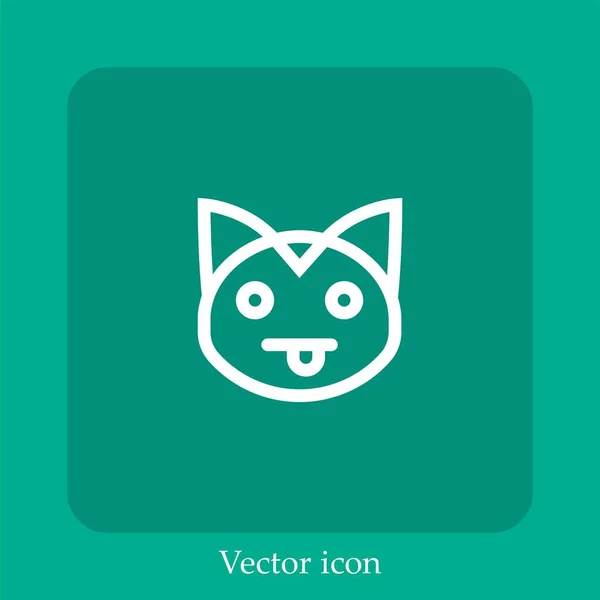 Gato Icono Vector Icon Line Lineal Con Carrera Editable — Vector de stock