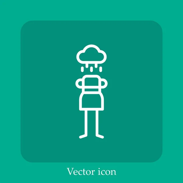 Icono Vectorial Pesimista Icon Line Lineal Con Trazo Editable — Vector de stock