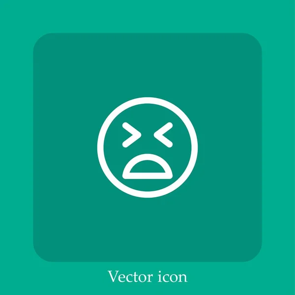 Angst Vektor Symbol Lineare Icon Line Mit Editierbarem Strich — Stockvektor
