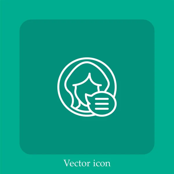 Icono Vector Perfil Icono Lineal Línea Con Carrera Editable — Vector de stock