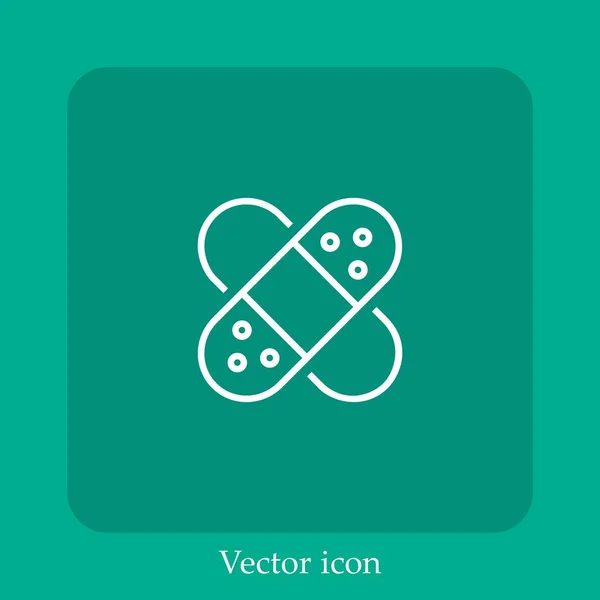 Icona Vettoriale Patch Icon Line Lineare Con Tratto Modificabile — Vettoriale Stock