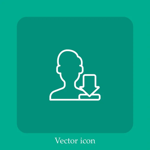 Avatar Icono Vectorial Icon Line Lineal Con Carrera Editable — Vector de stock