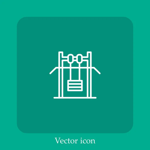 Тренажерный Зал Вектор Значок Linear Icon Line Редактируемым Штрихом — стоковый вектор