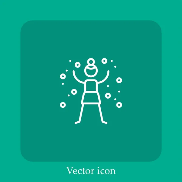 Happy Vektor Icon Lineare Icon Line Mit Editierbarem Strich — Stockvektor