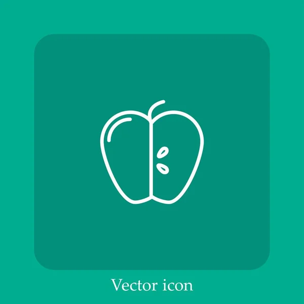 Apple Vektor Icon Lineare Icon Line Mit Editierbarem Strich — Stockvektor