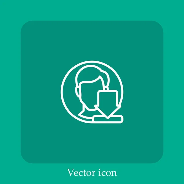 Ícone Vetorial Avatar Linear Icon Line Com Curso Editável — Vetor de Stock