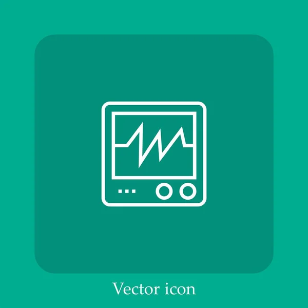 Ícone Vetorial Voltímetro Linear Icon Line Com Curso Editável — Vetor de Stock