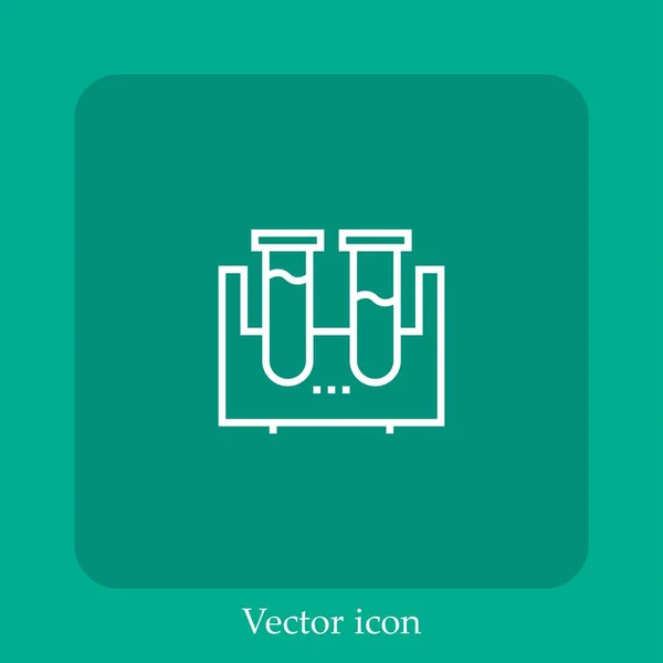 Ícone Vetor Amostra Sangue Linear Icon Line Com Curso Editável — Vetor de Stock