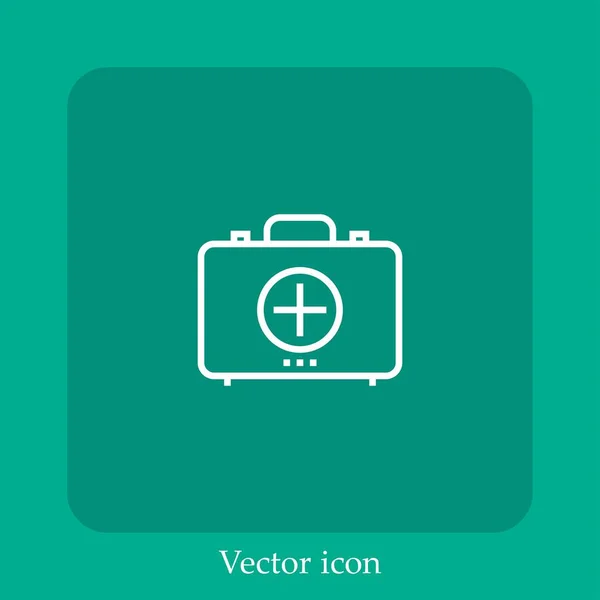 Kit Primeros Auxilios Icono Vectorial Icon Line Lineal Con Carrera — Archivo Imágenes Vectoriales