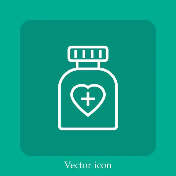 Medizin Vektor Symbol Lineare Symbol Linie Mit Editierbarem Strich — Stockvektor