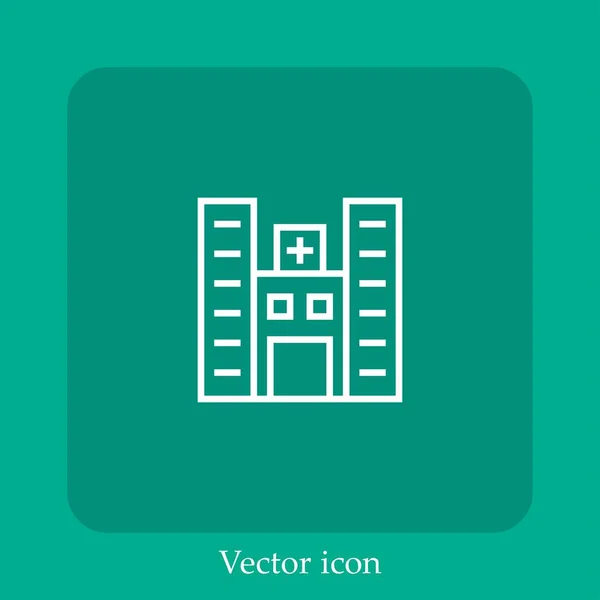 Krankenhaus Vektor Symbol Linear Icon Line Mit Editierbarem Strich — Stockvektor