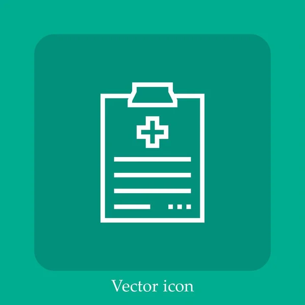 Histoire Clinique Icône Vectorielle Icône Linéaire Ligne Avec Course Modifiable — Image vectorielle