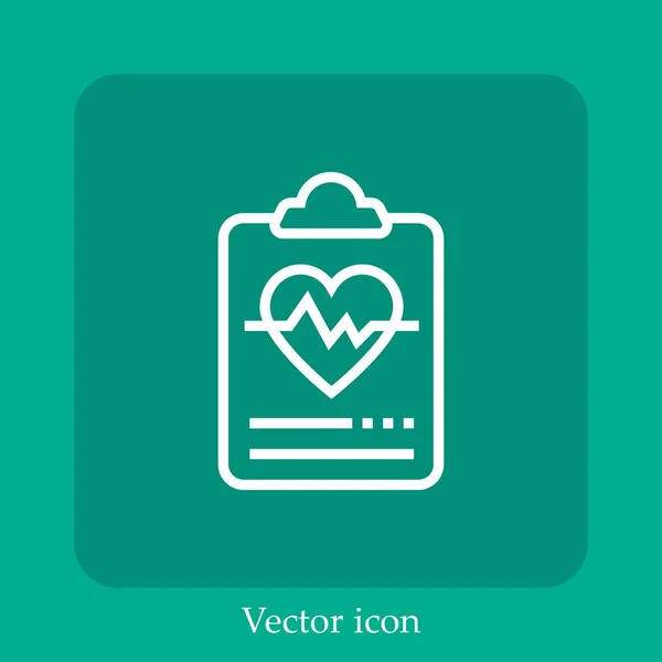 Klinik Geschichte Vektor Symbol Lineare Icon Line Mit Editierbarem Strich — Stockvektor