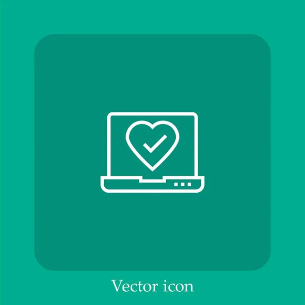 Laptop Vektor Symbol Lineare Icon Line Mit Editierbarem Strich — Stockvektor