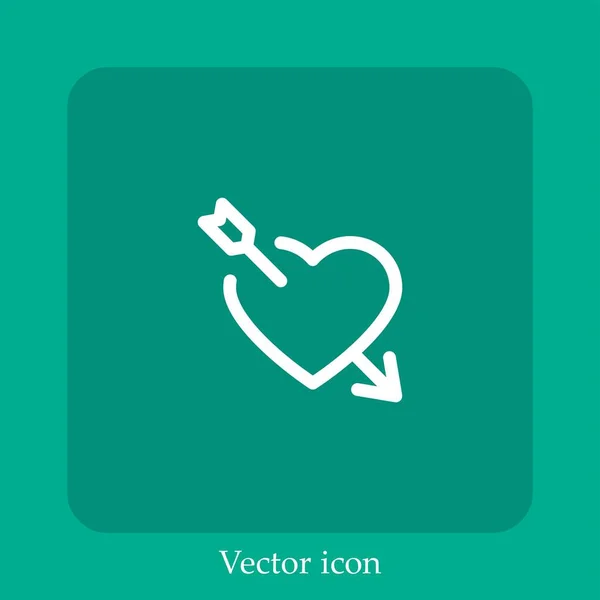 Icono Vector Cúpido Icon Line Lineal Con Carrera Editable Vectores de stock libres de derechos