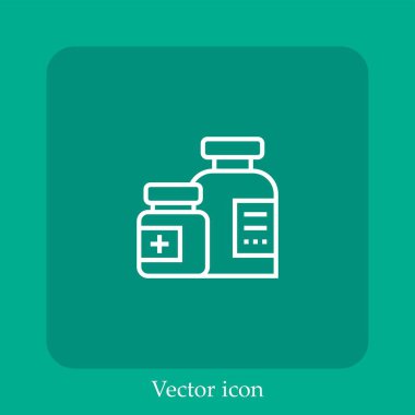 tıbbı vektör doğrusal simgesi. Düzenlenebilir vuruş ile satır