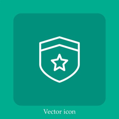 Rozet vektörü simgesi doğrusal simgesi. Düzenlenebilir vuruş ile satır