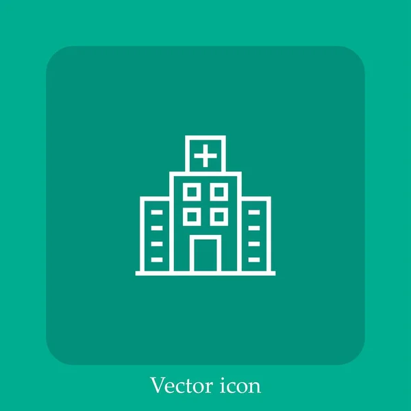 Krankenhaus Vektor Symbol Linear Icon Line Mit Editierbarem Strich — Stockvektor