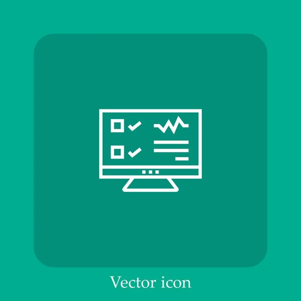 Monitor Vector Pictogram Lineair Icon Line Met Bewerkbare Slag — Stockvector