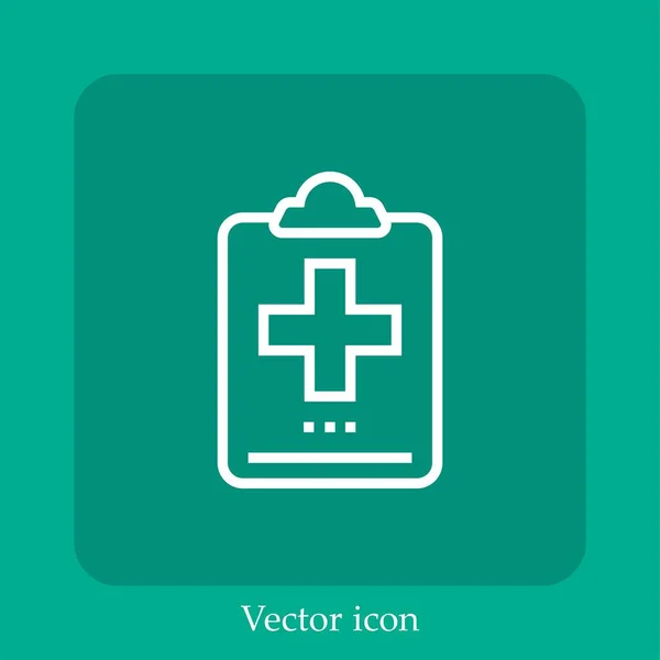 Klinik Geschichte Vektor Symbol Lineare Icon Line Mit Editierbarem Strich — Stockvektor