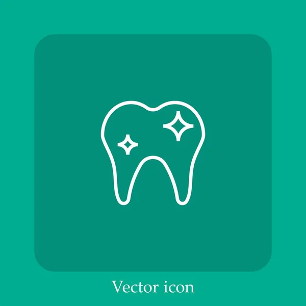 Ícone Vetor Dentes Linear Icon Line Com Curso Editável —  Vetores de Stock