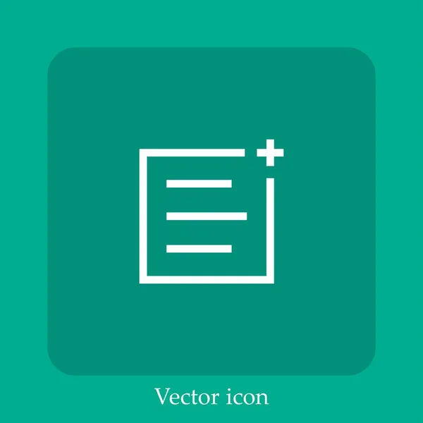 Añadir Icono Vector Texto Icon Line Lineal Con Carrera Editable — Vector de stock