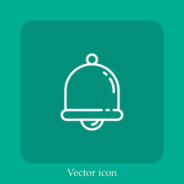 Icono Del Vector Campana Alarma Icon Line Lineal Con Carrera — Vector de stock