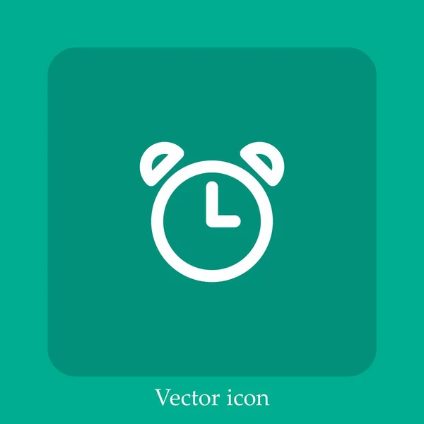 Ícone Vetor Despertador Linear Icon Line Com Curso Editável — Vetor de Stock