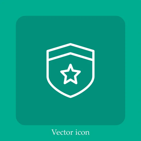 Ícone Vetor Emblema Linear Icon Line Com Curso Editável — Vetor de Stock