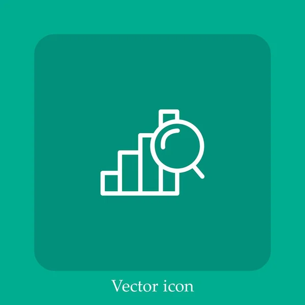 Icono Vector Gráfico Barras Icon Line Lineal Con Carrera Editable — Vector de stock